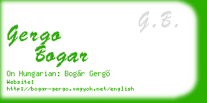 gergo bogar business card